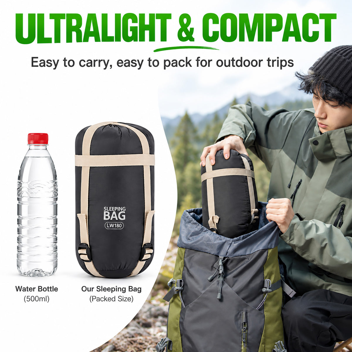 DONORISHA Ultralight Sleeping Bag, Compact Backpacking Camp Quilt
