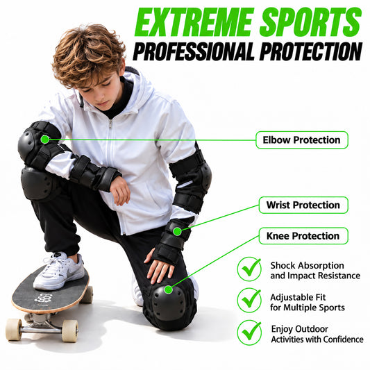 DONORISHA Skateboarding Protective Gear Set for Kids and Adults