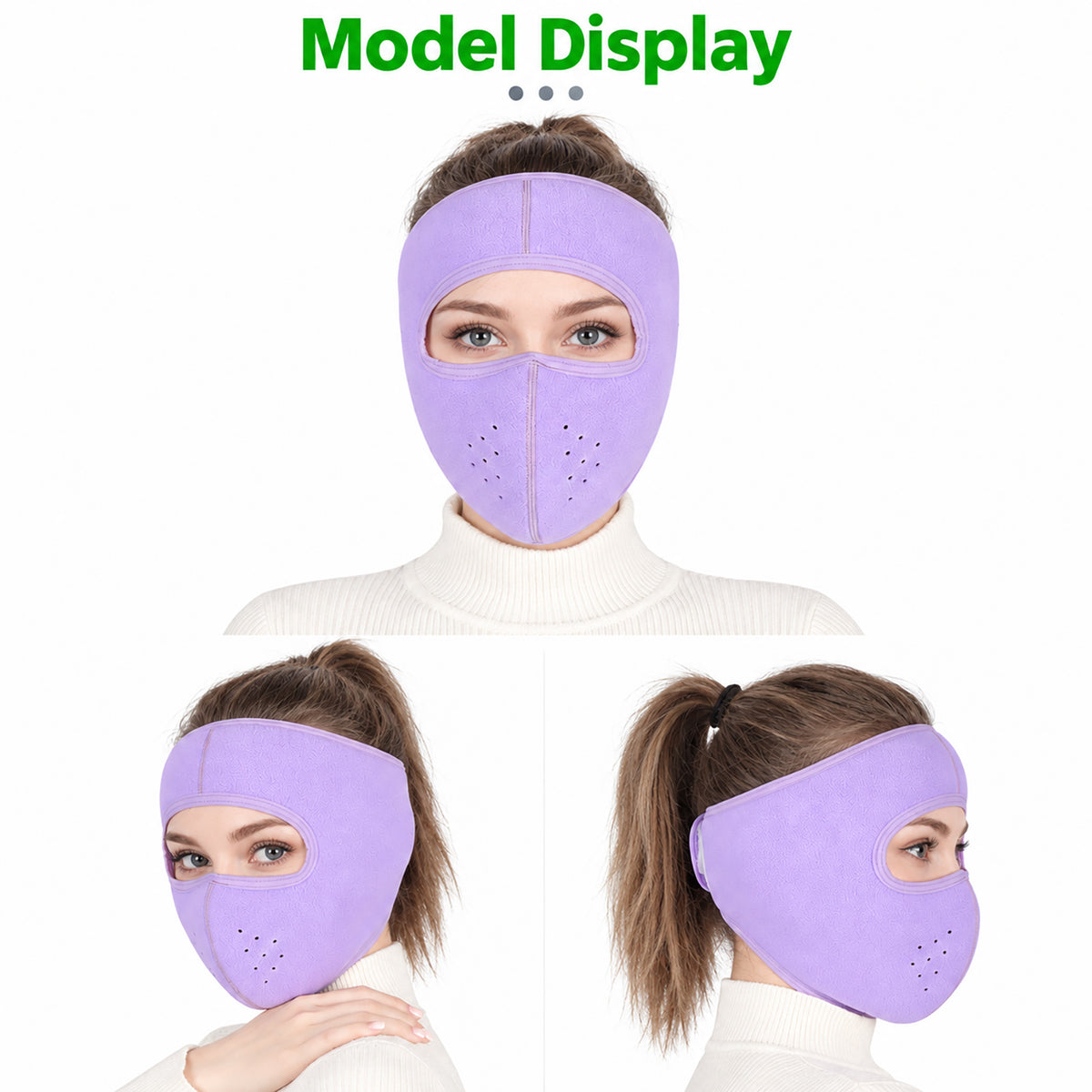 DONORISHA Winter Fleece Face Mask, Windproof Ear Cover for Skiing, Cycling
