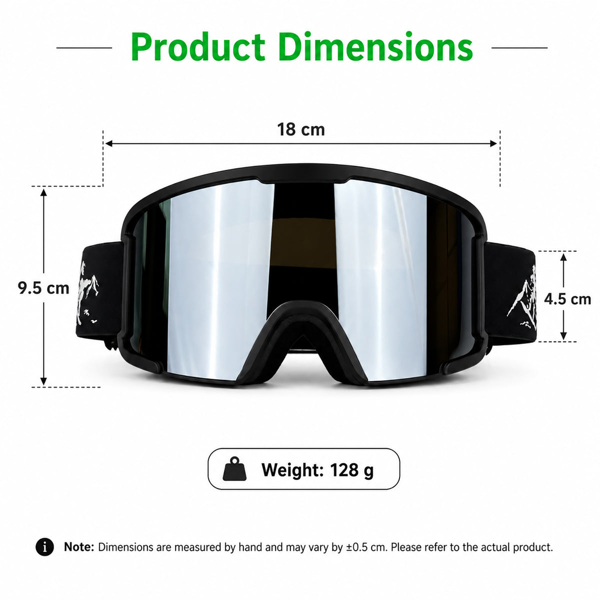 DONORISHA Ski Snowboard Goggles Anti Fog Dual Lens OTG UV400 Unisex