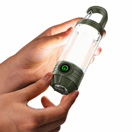 DONORISHA Rechargeable Camping Lantern Flashlight with Hook, 6 Modes
