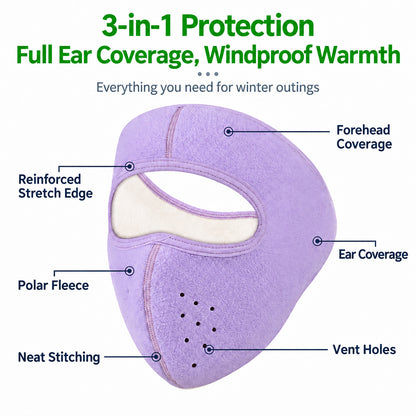 DONORISHA Winter Fleece Face Mask, Windproof Ear Cover for Skiing, Cycling