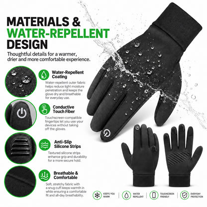 DONORISHA Thermal Winter Gloves Touchscreen Windproof for Men Women