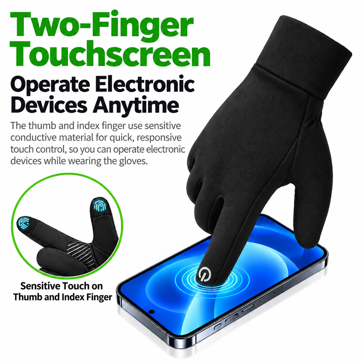 DONORISHA Thermal Winter Gloves Touchscreen Windproof for Men Women