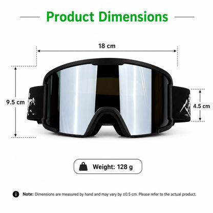 DONORISHA Ski Snowboard Goggles Anti Fog Dual Lens OTG UV400 Unisex