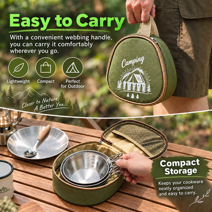 DONORISHA Sierra Cup Storage Case, Portable Camping Cookware Organizer Bag