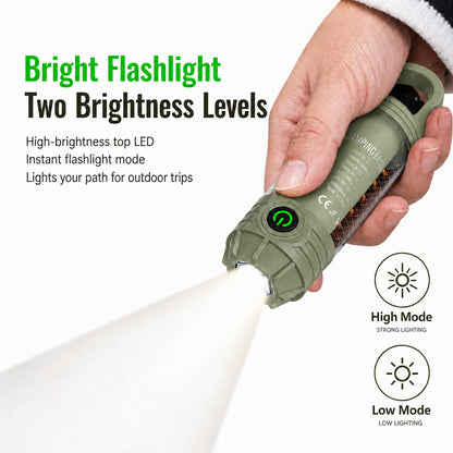 DONORISHA Rechargeable Camping Lantern Flashlight with Hook, 6 Modes
