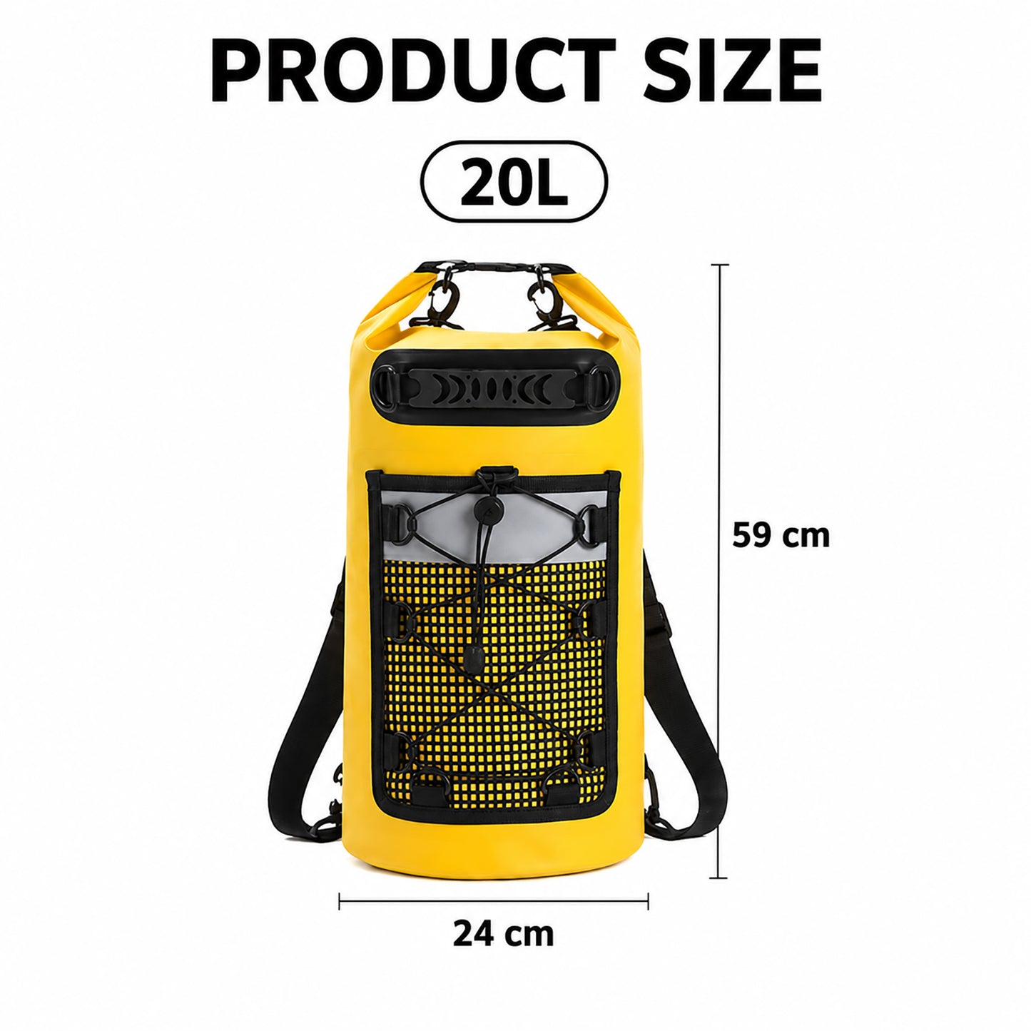 DONORISHA Waterproof Dry Bag Backpack 20L, Roll Top Floating Bag for Kayaking Boating Fishing Exploring beaches