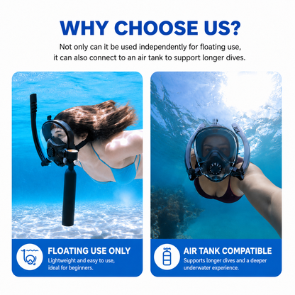 DONORISHA Diving Cylinder 0.5L Mini Tank Full Face Mask 6061 Aluminum Adjustable Snorkeling