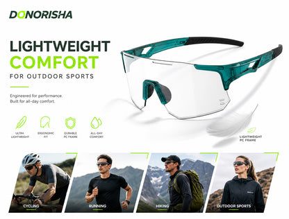 DONORISHA Sport-Sonnenbrille UV400 Radbrille Leichte Brille