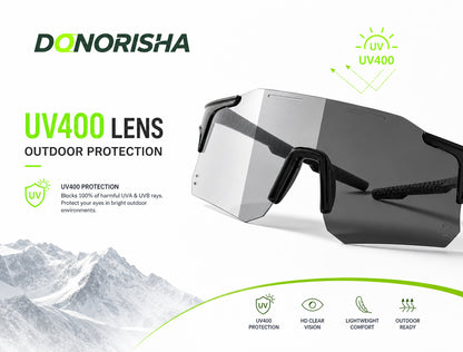 DONORISHA Sport-Sonnenbrille UV400 Radbrille Leichte Brille