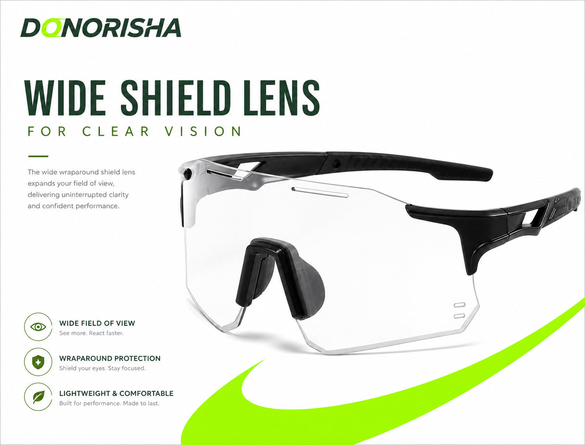 DONORISHA Sport-Sonnenbrille UV400 Radbrille Leichte Brille