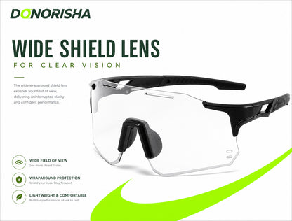 DONORISHA Sport-Sonnenbrille UV400 Radbrille Leichte Brille