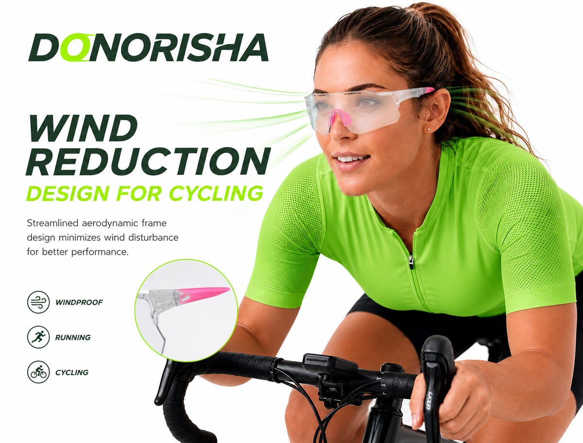 DONORISHA Sport-Sonnenbrille UV400 Radbrille Leichte Brille