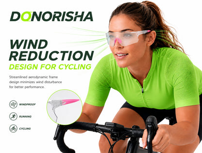 DONORISHA Sport-Sonnenbrille UV400 Radbrille Leichte Brille