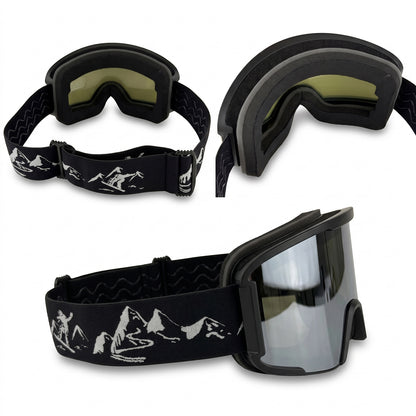 DONORISHA Ski Snowboard Goggles Anti Fog Dual Lens OTG UV400 Unisex