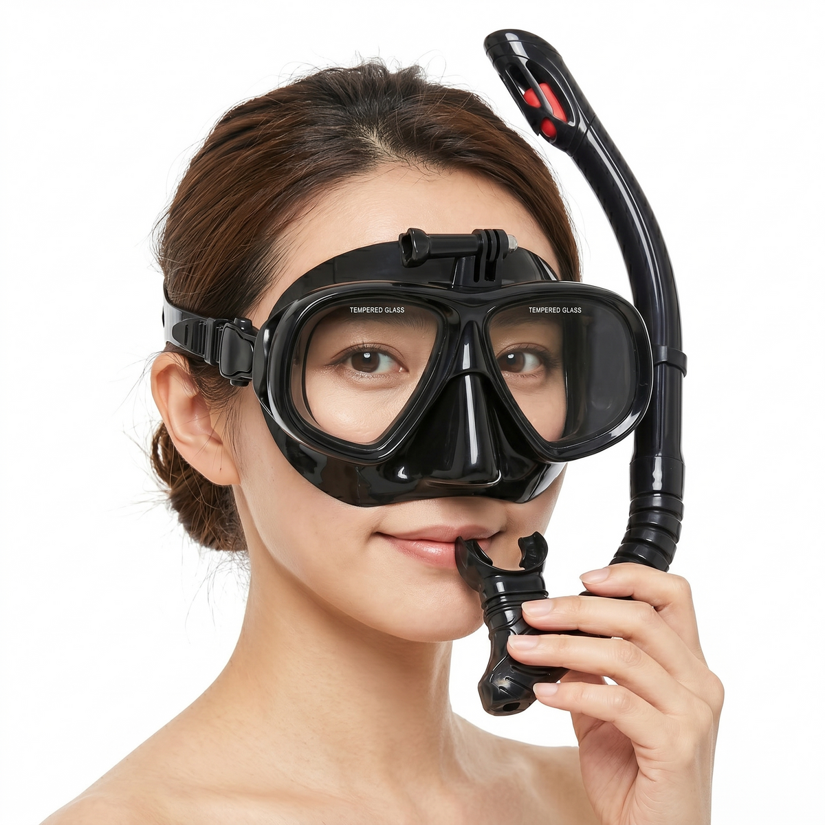 DONORISHA Snorkel Set Dry Snorkel Mask with Camera Mount for Adults
