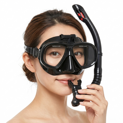 DONORISHA Snorkel Set Dry Snorkel Mask with Camera Mount for Adults