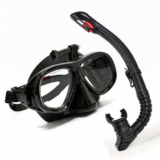 DONORISHA Snorkel Set Dry Snorkel Mask with Camera Mount for Adults