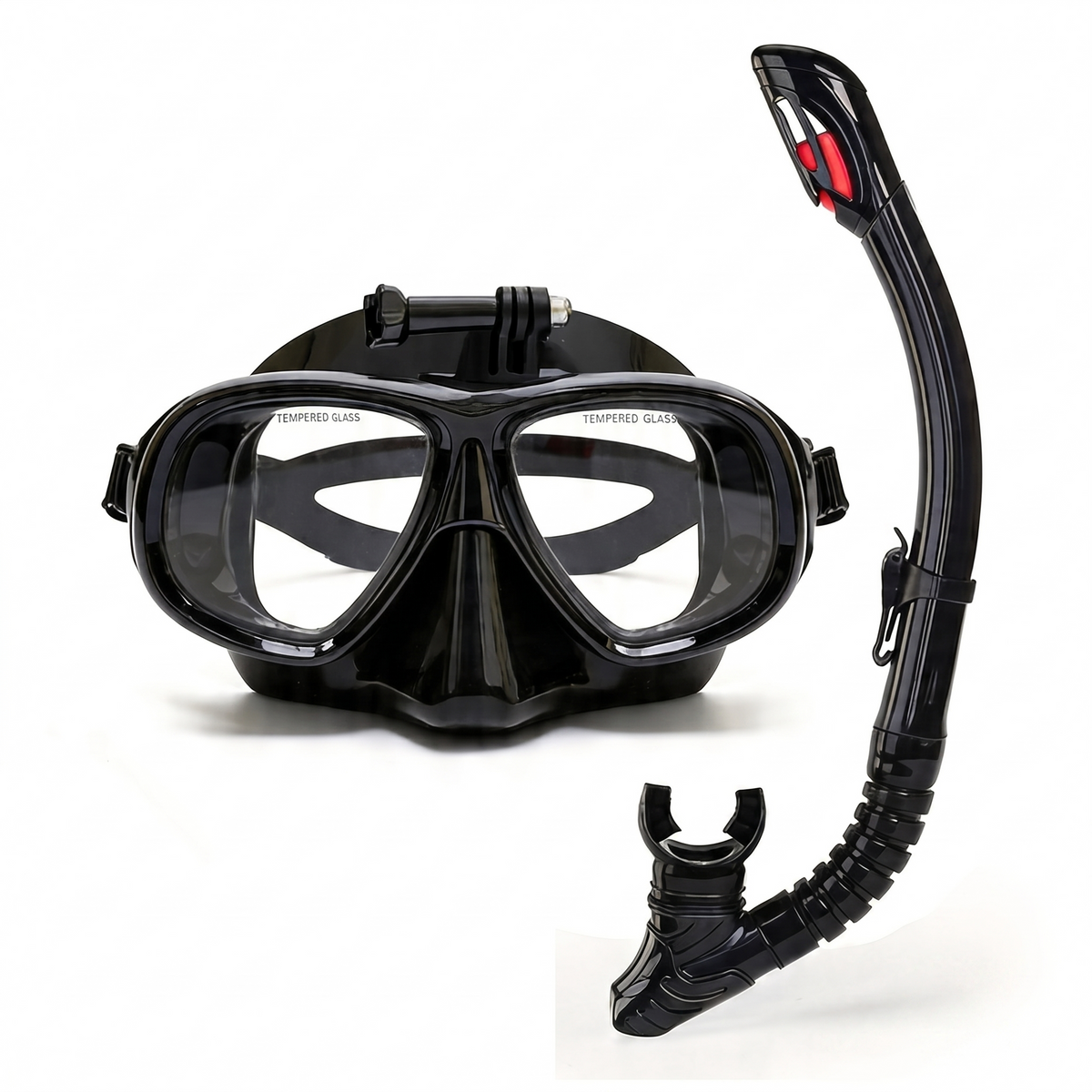 DONORISHA Snorkel Set Dry Snorkel Mask with Camera Mount for Adults