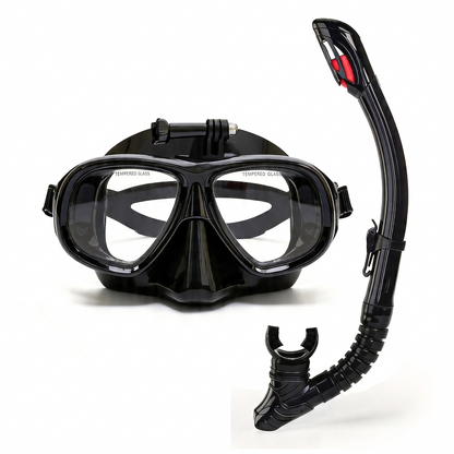 DONORISHA Snorkel Set Dry Snorkel Mask with Camera Mount for Adults