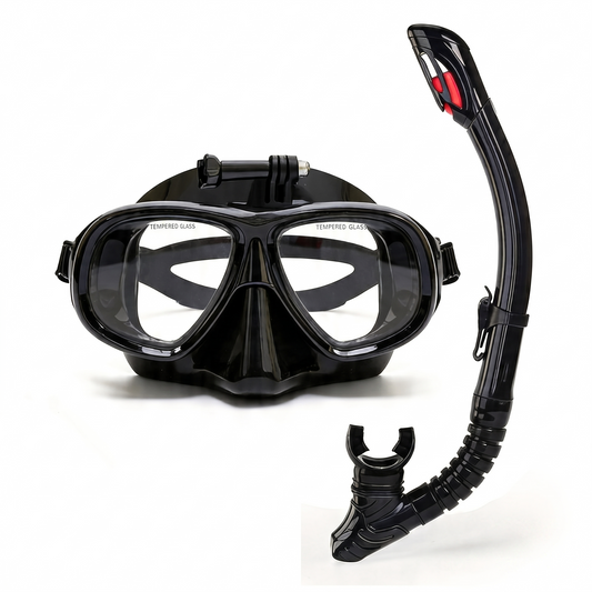 DONORISHA Snorkel Set Dry Snorkel Mask with Camera Mount for Adults